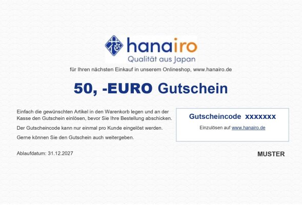 🎁 Das perfekte Geschenk für Japan-Fans: Der Hanairo Gutschein! - Geschenkgutschein von Hanairo | Das perfekte Geschenk aus Japan