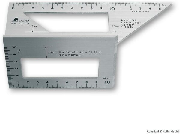 Geburaucht -Wie NEU- Shinwa Japanischer Gehrungswinkel aus Aluminium 45&90 Grad 62113 / AL-1P (Japan Import)