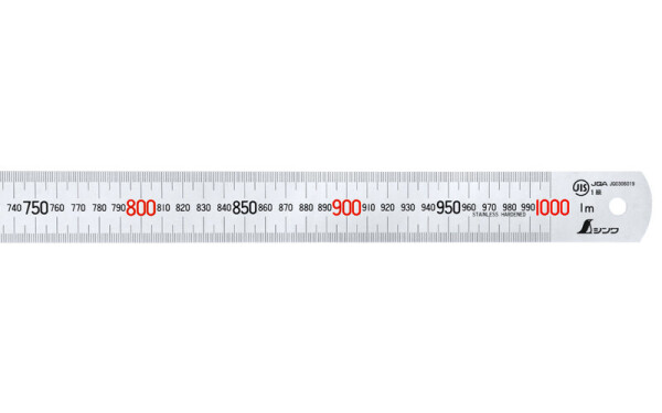 Shinwa 13048 Lineal aus Edelstahl Silver 100cm