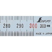 Shinwa 29017 (13250) Flexibles & Schmales Lineal aus Edelstahl H-701C Silber 30 cm
