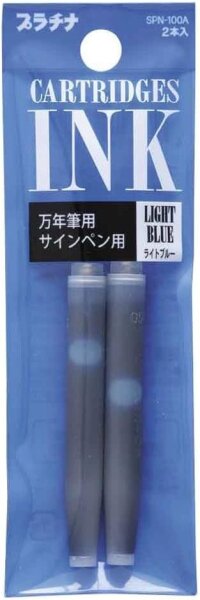 PLATINUM Füllfederhalter-Nachfüllpatrone 2 Stück Light Blue PL-SPN-100A.57
