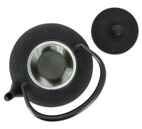IWACHU Nanbu Tekki Arare Japanische Gusseisen Teekanne mit Filter und Traditionelles Design 1200 ml schwarz TT11085BK