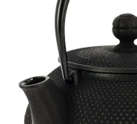 IWACHU Nanbu Tekki Arare Japanische Gusseisen Teekanne mit Filter und Traditionelles Design 650 ml schwarz TT12002BK