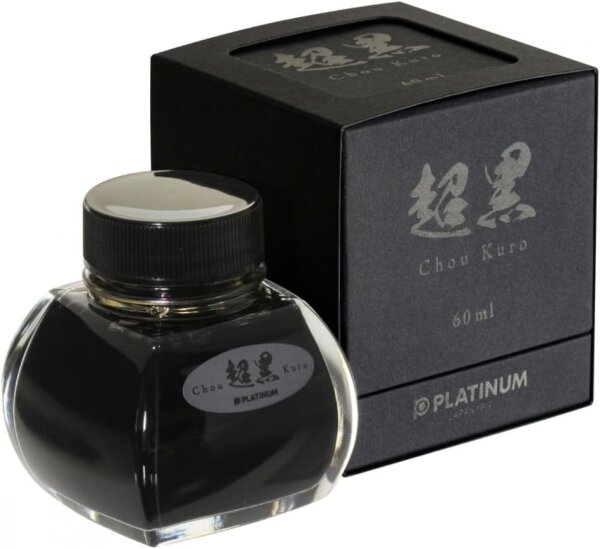 Platinum Füllfederhalter-Flaschen-Tinte wasserbasierte Pigmenttinte INKC-5000 60 ml Chou Kuro(Ultra Black)