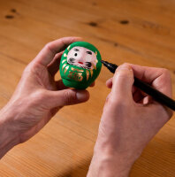 Grünesr traditionelles DARUMA Glücksbringer Medium 6,5cm KP25