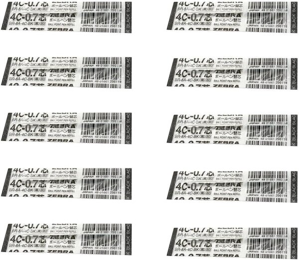 ZEBRA 4C-0,7 Nachfüllminen, 0,7 mm, Schwarz, 10 Stück