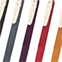ZEBRA Sarasa Clip Vintage 2 Gel-Kugelschreiber 5 Farben Set 0,5 mm JJ15-5C-VI2