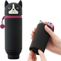 LIHIT LAB. Kawaii Stand-Stiftetui Punilabo Hund (Boston Terrier) ‎A7712-8
