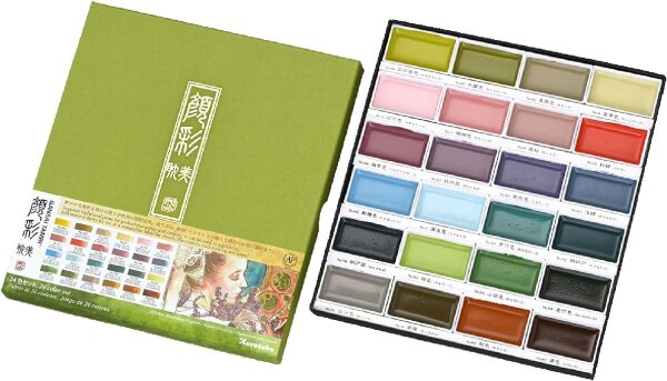 Kuretake Gansai Tambi Aquarellfarben 24 Farben Set Art Nouveau (Jugendstil) Farben MC20/24VNW