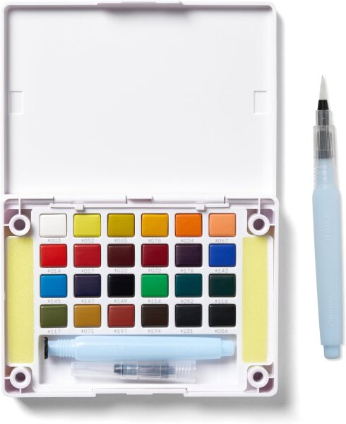 SAKURA KOI Wasserfarben Pocket Field Sketch Box Set mit 24 Farben XNCW24N