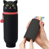 LIHIT LAB. Kawaii Stand-Stiftetui Punilabo schwarze Katze A7712-3