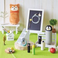 LIHIT LAB. Kawaii Stand-Stiftetui Punilabo schwarze Katze A7712-3