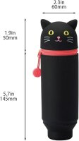 LIHIT LAB. Kawaii Stand-Stiftetui Punilabo schwarze Katze A7712-3