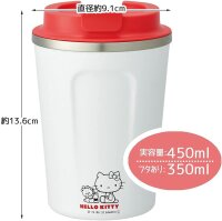 Skater Vakuum-Edelstahl-Thermosbecher für Kaffee S 350 ml Hello Kitty Sanrio STBC3F-A