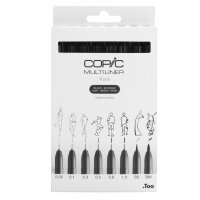 Too Copic Multiliner Set Schwarz 8 Stück in...