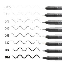 Too Copic Multiliner Set Schwarz 8 Stück in verschiedenen Strichstärken