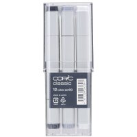 Too Copic Classic Marker Set Cool Gray (CG) 12 Stück professionelle Layoutmarker alkoholbasiert