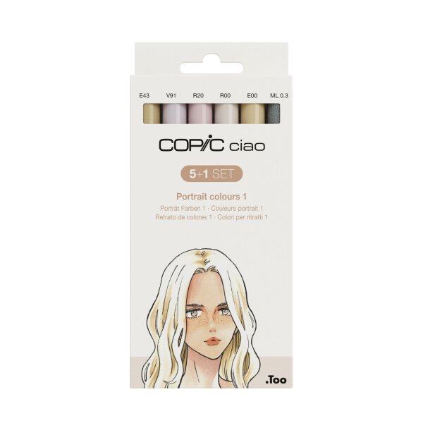 Too Copic Ciao Marker 5+1 Set Porträt Farben 1  6 Stück