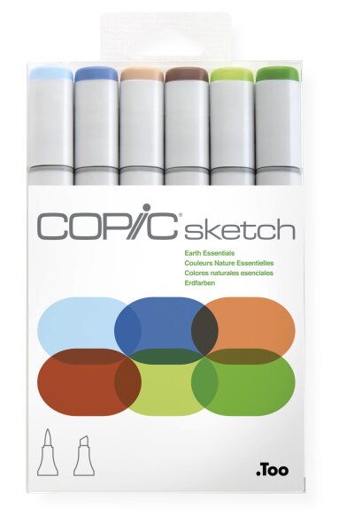 Too Copic Sketch Marker Set Earth Essentials 6 Stück