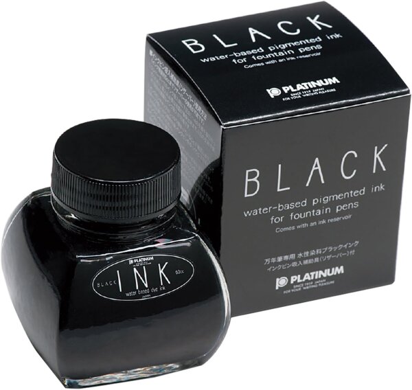 PLATINUM Füllfederhalter Farbstoff-Tintenflasche 60 ml Schwarz PL-INK-1200.1