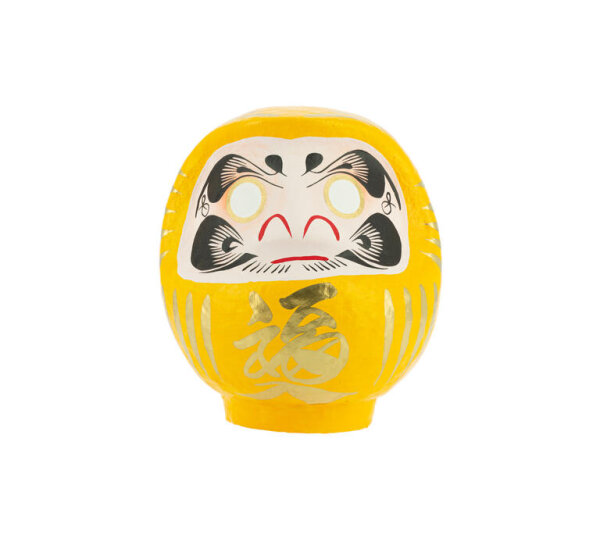 Tierra Zen KP63 Gelbes traditionelles Daruma - Wohlstand 12cm