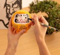 Tierra Zen KP63 Gelbes traditionelles Daruma - Wohlstand 12cm