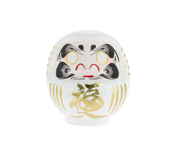 Tierra Zen KP64 Weißes traditionelles Daruma - Liebe 12 cm