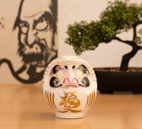 Tierra Zen KP64 Weißes traditionelles Daruma - Liebe 12 cm