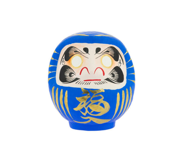 Tierra Zen KP66 Blaues traditionelles Daruma - Akademischer Erfolg 12 cm