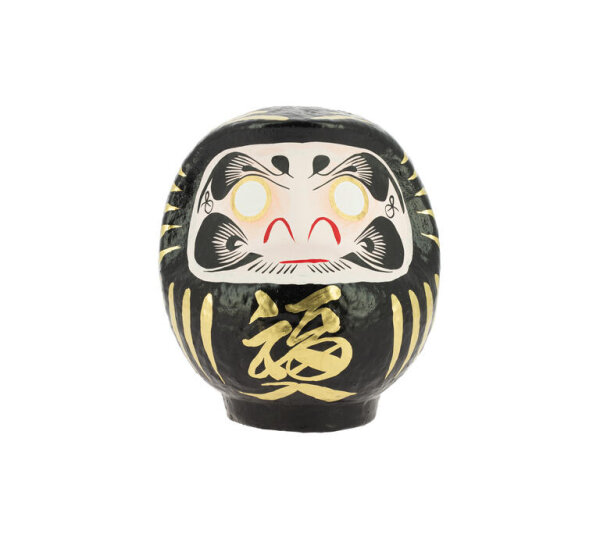 Tierra Zen KP68 Schwarzes traditionelles Daruma - Schutz 12 cm