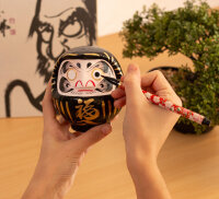 Tierra Zen KP68 Schwarzes traditionelles Daruma - Schutz 12 cm