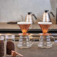 Gebraucht -Wie NEU- Hario V60 Kupfer-Tropfer für 1-4 Tassen Kaffee VDPR-02-CP