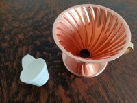 Gebraucht -Wie NEU- Hario V60 Kupfer-Tropfer für 1-4 Tassen Kaffee VDPR-02-CP