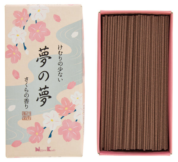NIPPON KODO Kirschblüten-Weihrauch Yume no Yume große Kiste Japanische Räucherstäbchen ca. 230 Stück 26803