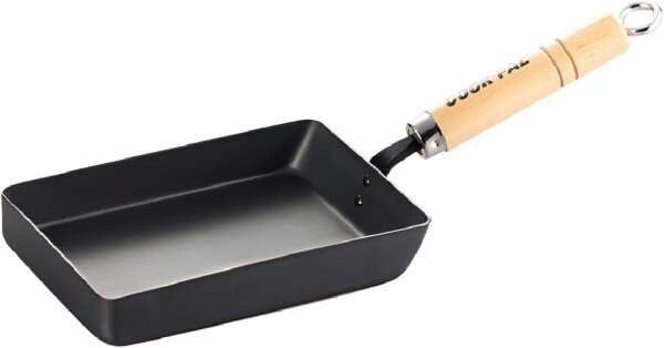 Yoshikawa Tamagoyaki Eisenpfanne – Japanische Omelett-Pfanne für fluffige Eierrollen, Induktionsgeeignet, Made in Japan M 180x130x30 (mm) YH9921