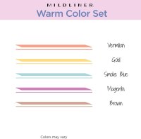 ZEBRA Mildliner Textmarker Set – 5 warme Farben, sanfte Pastelltöne, japanische Premium-Qualität mit Doppelspitze (Hl Warm 5Pk)78305