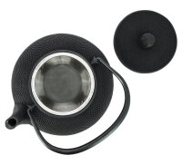 IWACHU Nanbu Tekki Arare Japanische Gusseisen Teekanne mit Filter und Traditionelles Design 900 ml schwarz TT11084BK