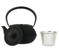 IWACHU Nanbu Tekki Arare Japanische Gusseisen Teekanne mit Filter und Traditionelles Design 1200 ml schwarz TT11085BK