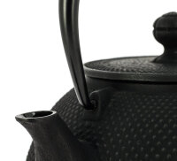 IWACHU Nanbu Tekki Arare Japanische Gusseisen Teekanne mit Filter und Traditionelles Design 1200 ml schwarz TT11085BK