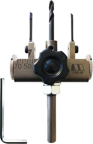Star-M 5010A Verstellbarer Kreisschneider Set 25-75 mm Schaft 3flach