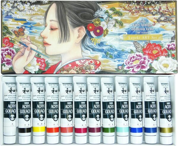 Turner Acryl Gouache Japanesque Color kaiteki ART 12er Set 20ml (AGJ2012S)