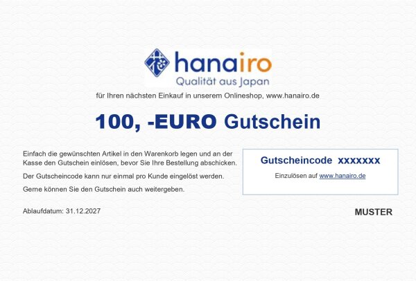 Hanairo.de Gutschein 100 EUR