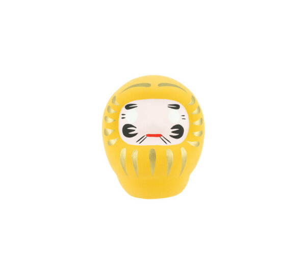 Tierra Zen KP43 traditionelles Daruma  Gelb - Wohlstand Medium 6,5cm