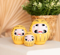 Tierra Zen KP43 traditionelles Daruma  Gelb - Wohlstand Medium 6,5cm